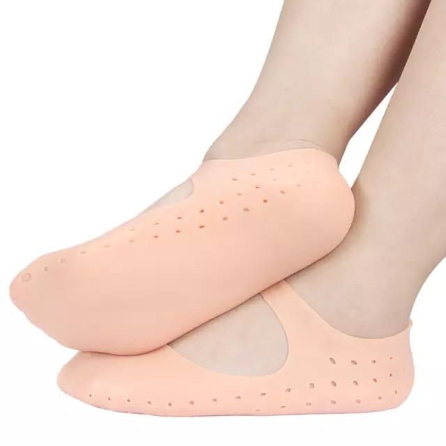 Chaussette silicone Chaussettes de pied anti-sèches, Silicone protéger les semelles talons_7