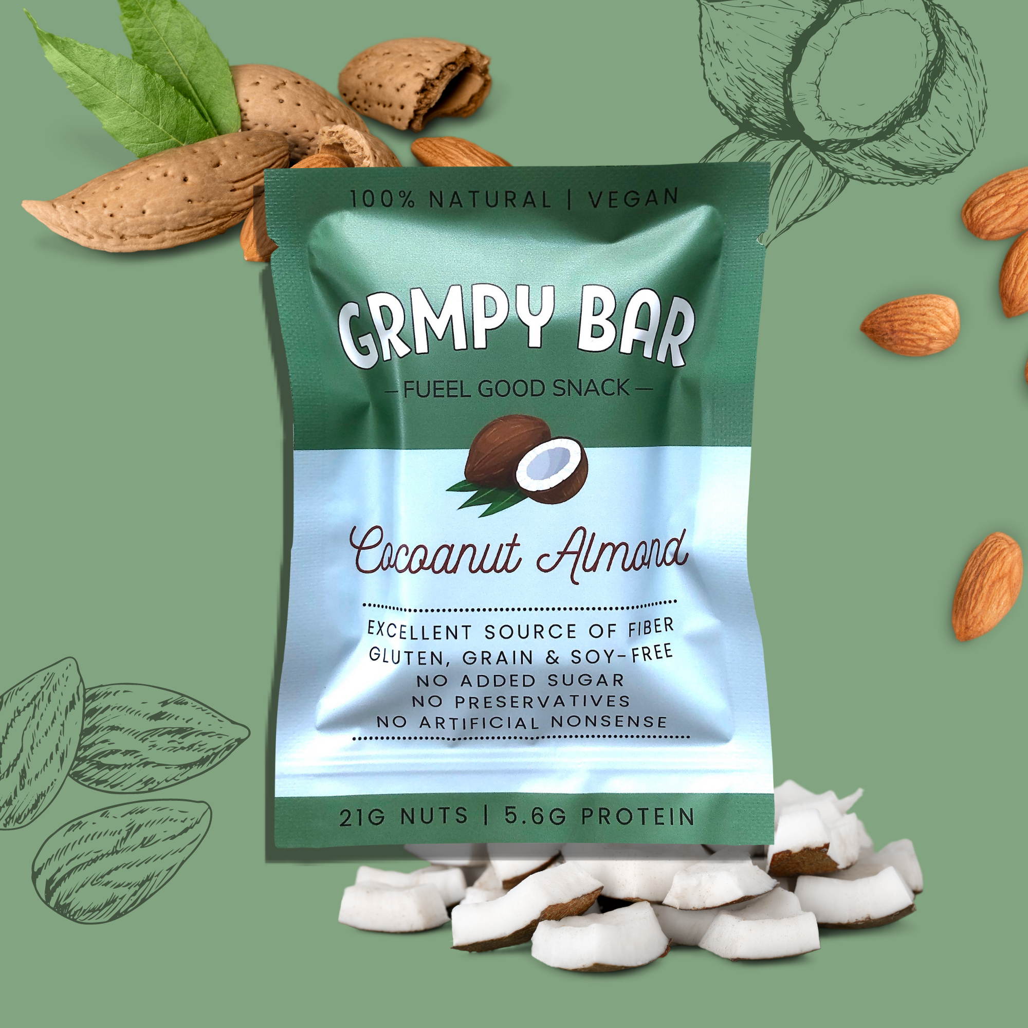 COCOANUT ALMOND GRMPY BAR, 10X50G_0