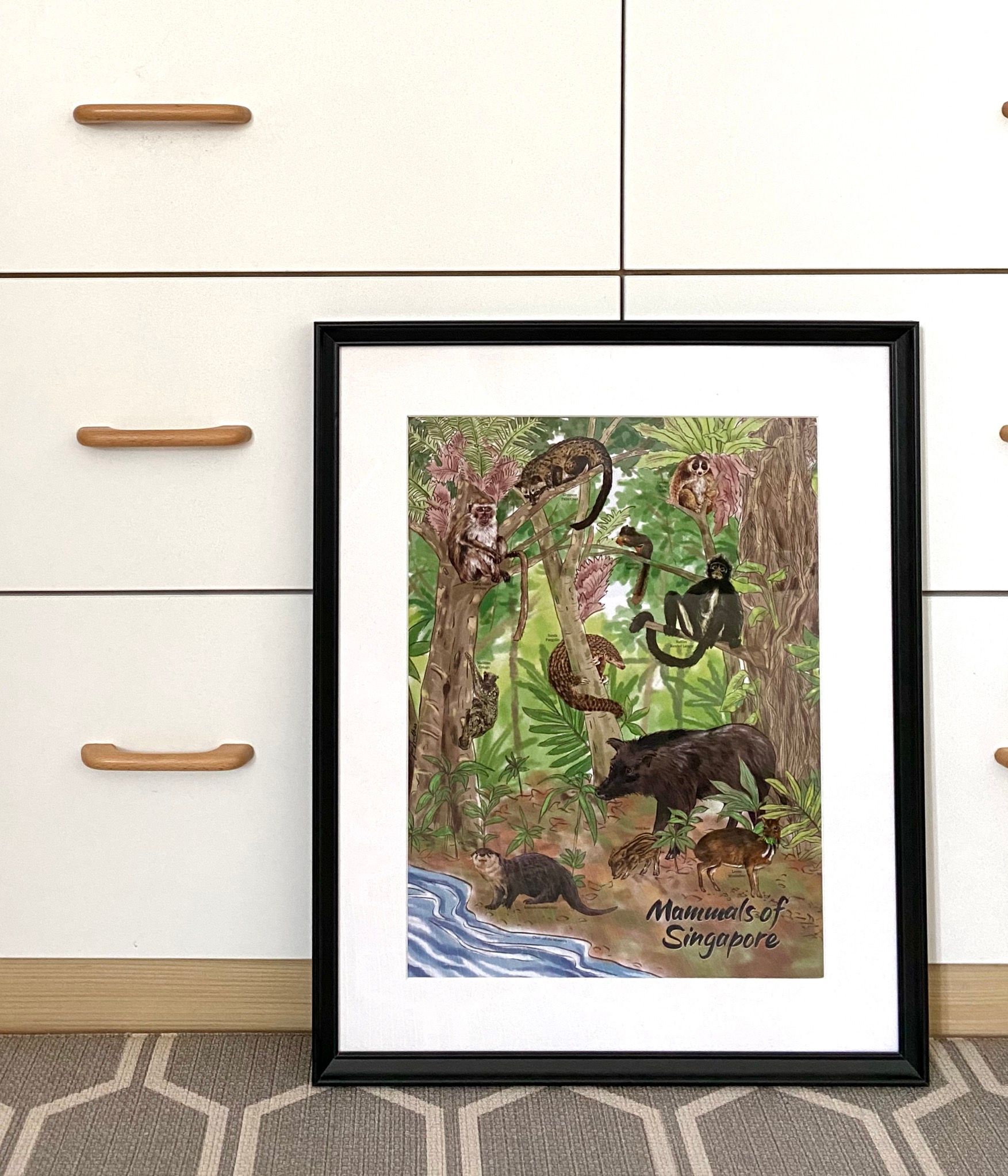 Mammals of Singapore A3 Poster, Limited edition with forest background _1