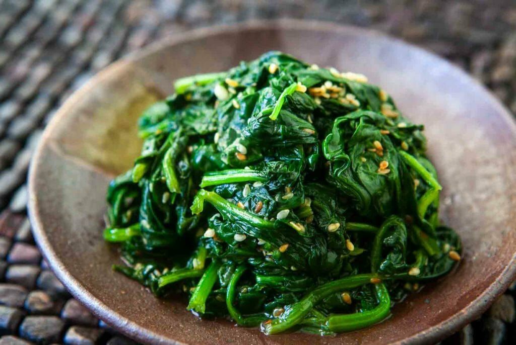 Stir Fry Spinach with sesame and garlic_0