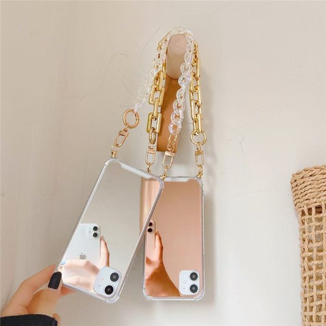 Plating mirror acrylic chain strap bracelet soft phone case for iphone 12 Pro Max MiNi 11 Pro Max X XR XS Max 7 8 plus SE_2