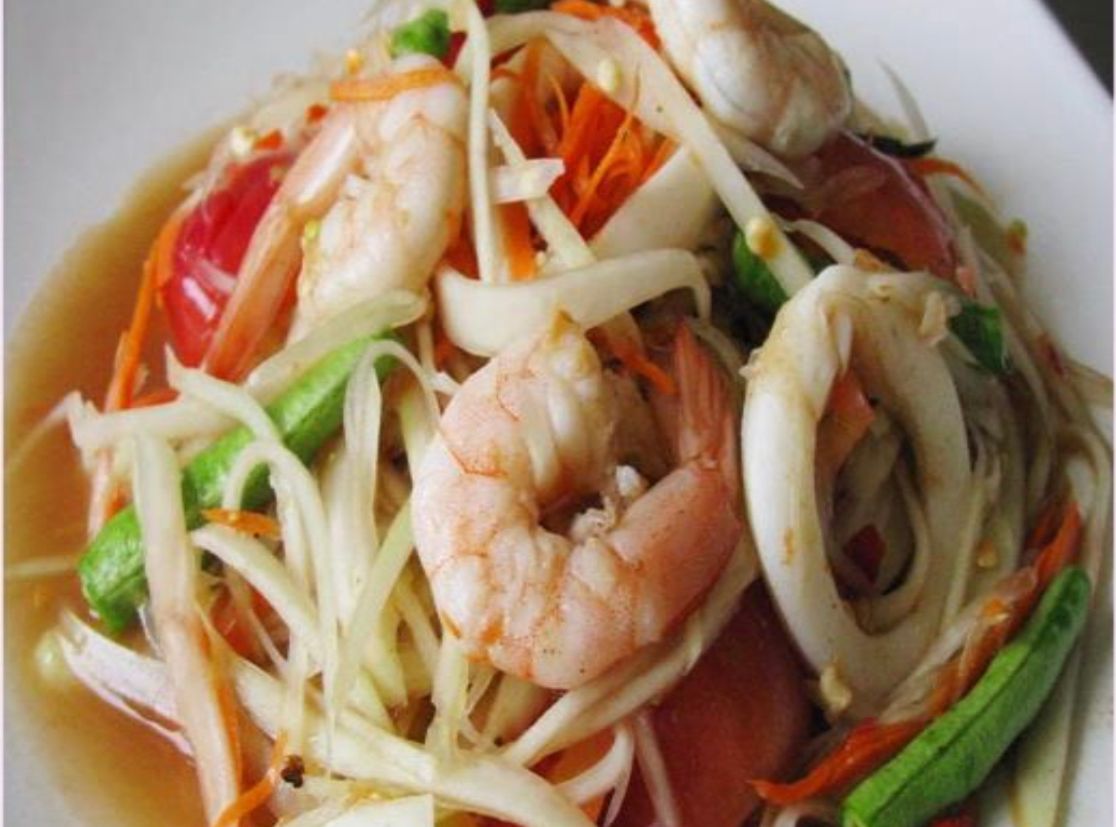 Papaya salad with seafood_0