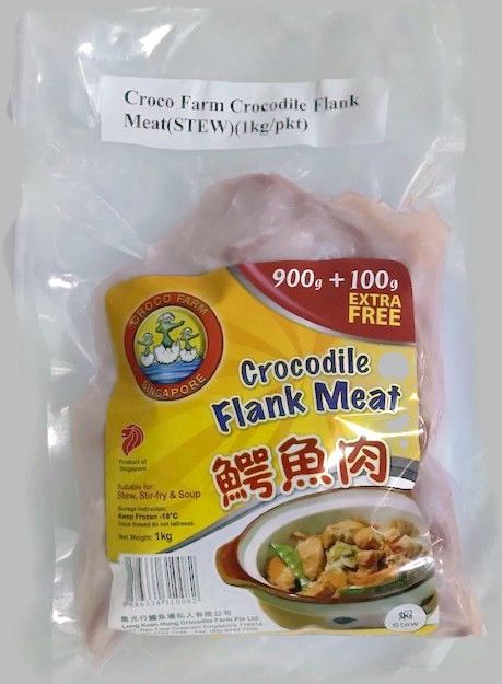 Croco Farm Frozen Crocodile Flank Meat(STEW)(900g+100gEXTRA FREE/pkt)[4 + 1 Deal] Buy 4Packet and Get 1Packet Free._1