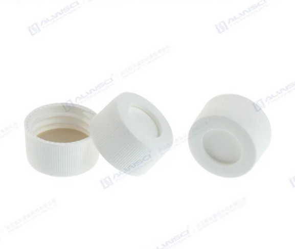 24-400 WHITE OPEN TOP PP SCREW CAP WITH 22MM NATURAL PTFE/WHITE SILICONE SEPTA 3MM THICK (PACK OF 100)_0