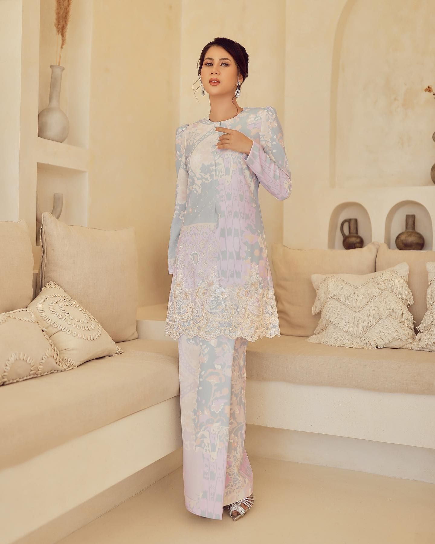  ALYSIA LACE KURUNG - GREYISH BLUE_0