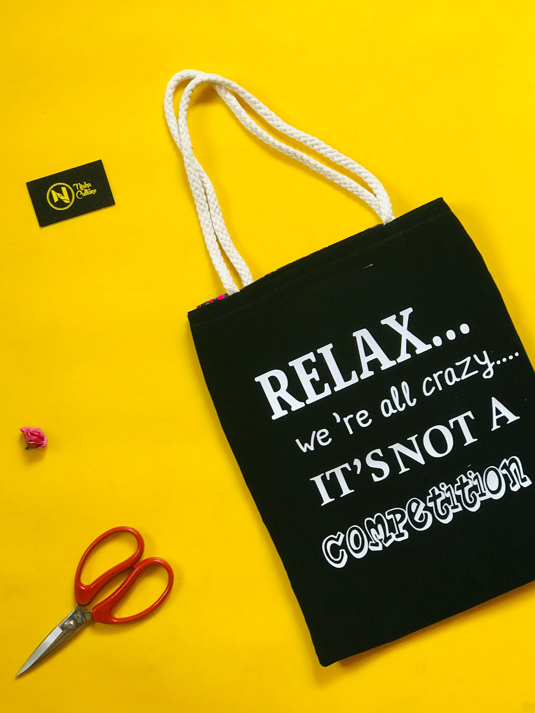 White prints tote bag with braided handle_1