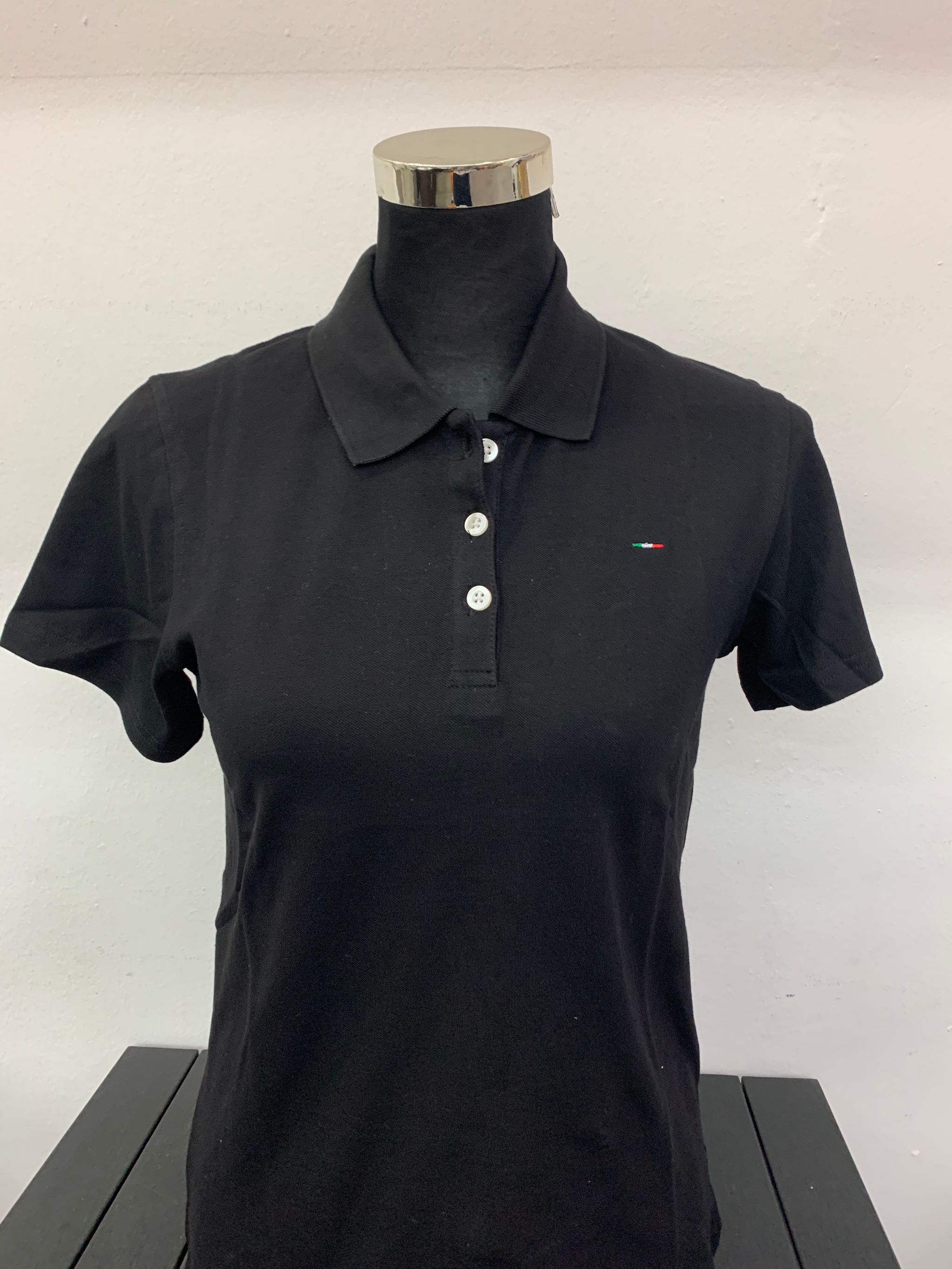 Ladies Polo Tee (Black Solid Color)_0