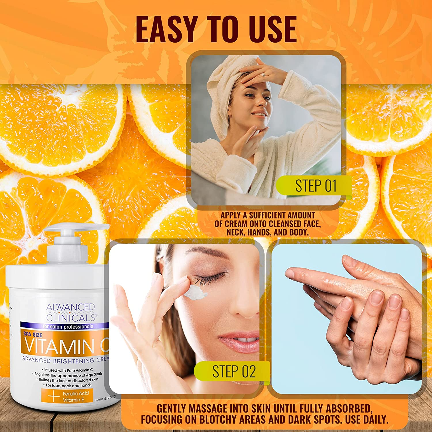 Advanced Clinicals Vitamin C Brightening Face & Body Cream_3