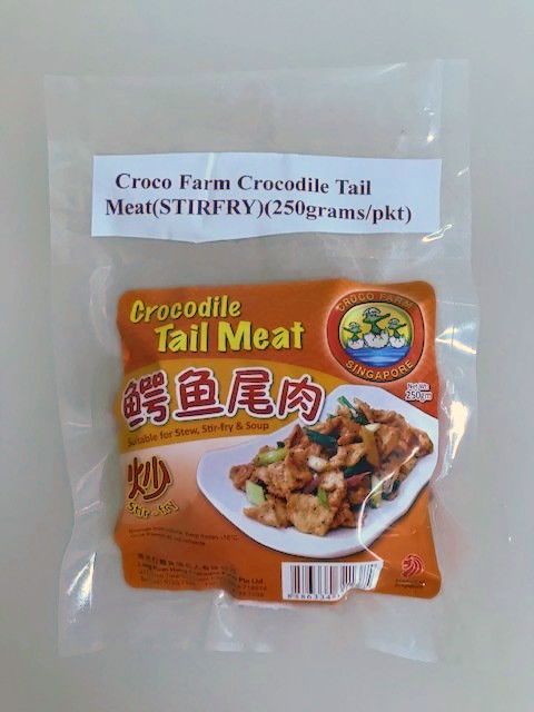 Croco Farm Frozen Crocodile Tail Meat(STIRFRY) 250gm[10 + 1 Deal] Buy 10Packet for $100 and get 1Packet Free._1