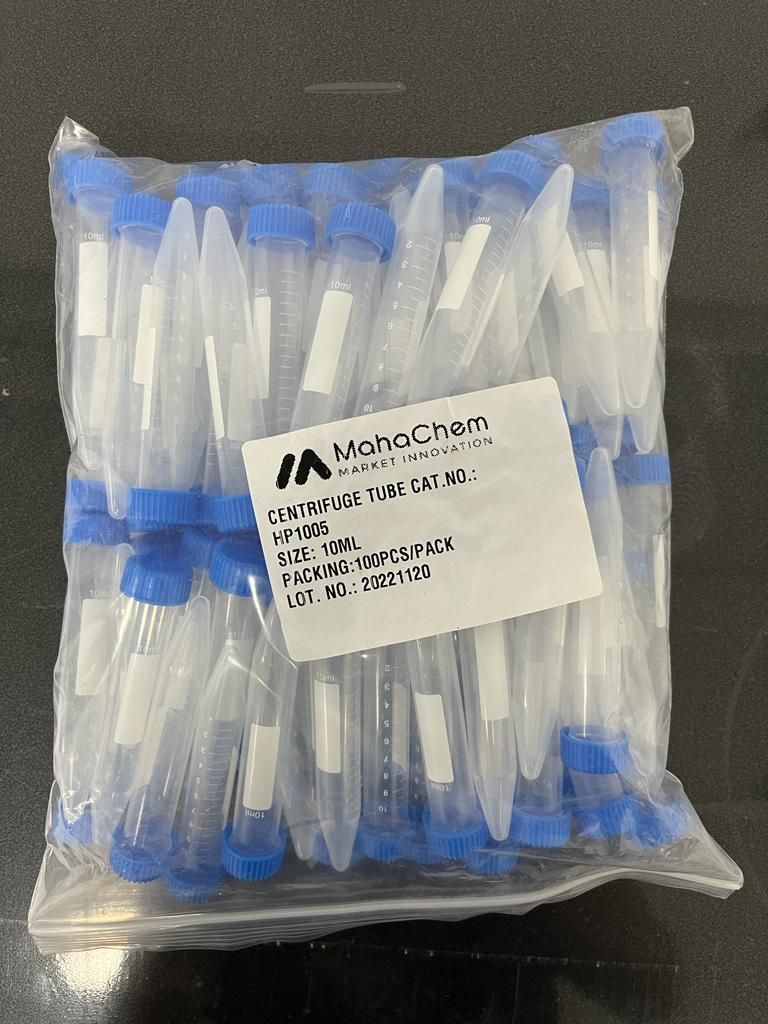 CENTRIFUGE TUBE, 10ML, CONICAL BOTTOM WITH SCREW CAP, (HP1005), (100PCS/ PACK)_1