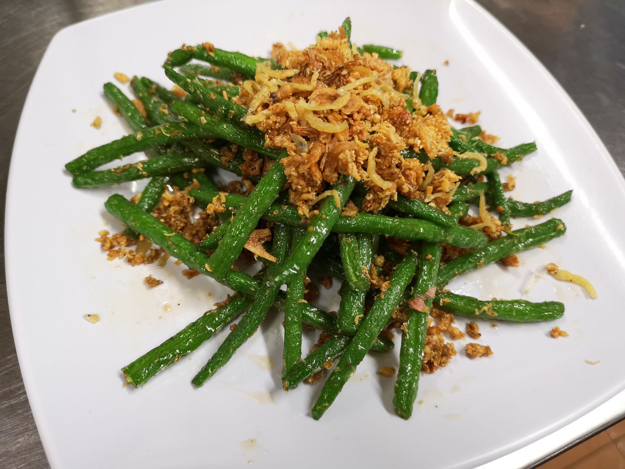 Wok Fried French Beans with Silver Fish 银鱼四季豆_0