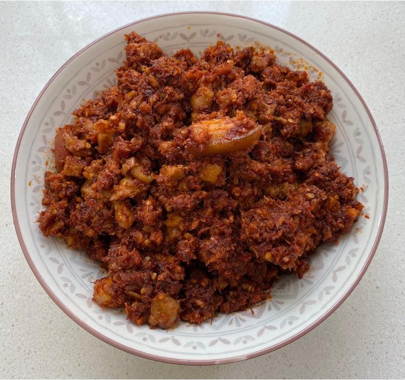 Hae bee hiam (spicy dried prawns) with pork belly _0