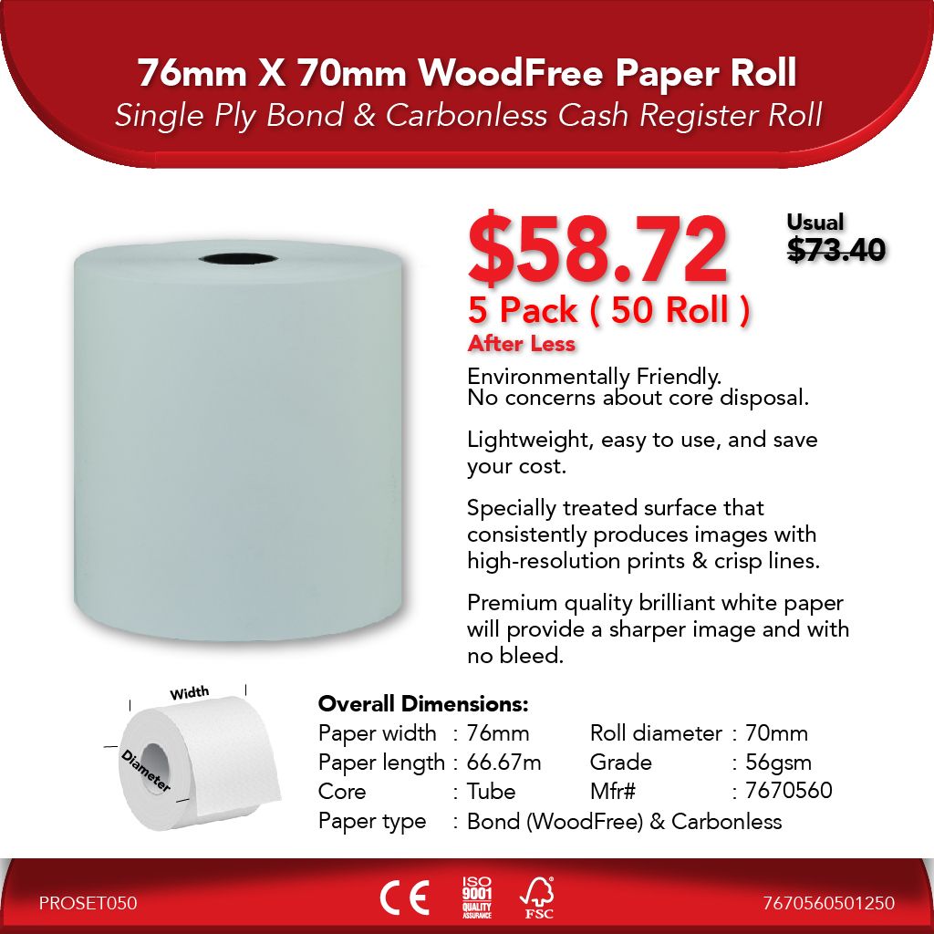 76mm X 70mm 56gsm WoodFree Paper Roll_2