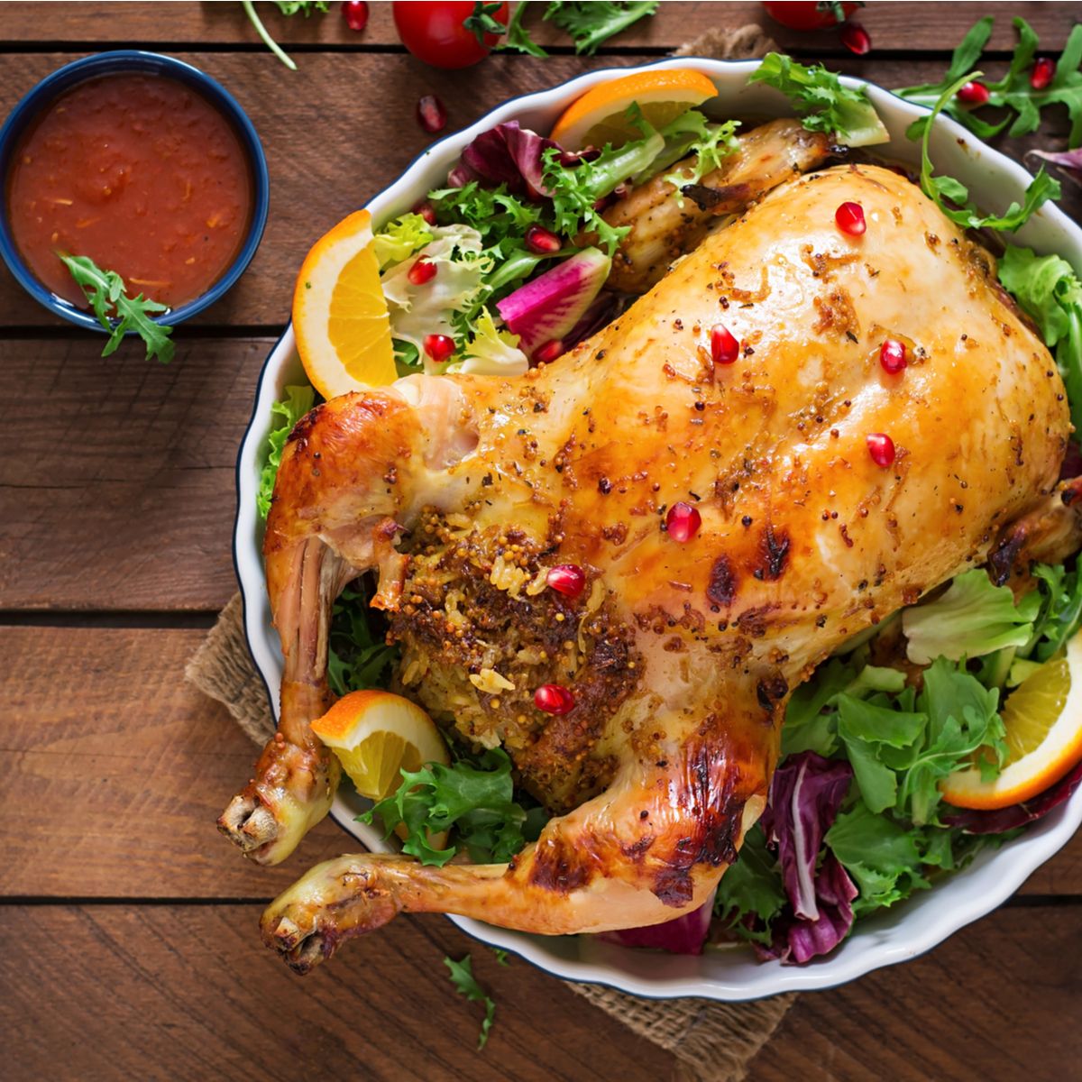 POTLUCK!! Roasted Whole Chicken with Herb Stuffings (Boneless) with Forest Mushroom Sauce 1.2 KG - Ideal for 5 to 6 persons - (Frozen - PRE-ORDERING IS RECOMMENDED)_0