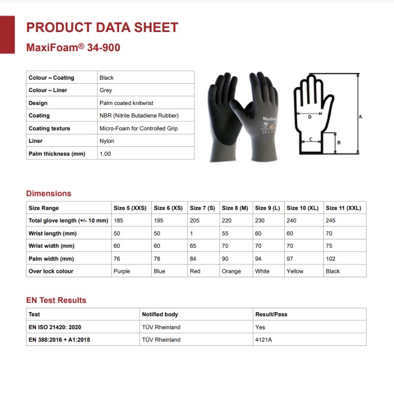 ATG 34-900 MAXIFOAM Coated Knitwrist Safety Glove_1