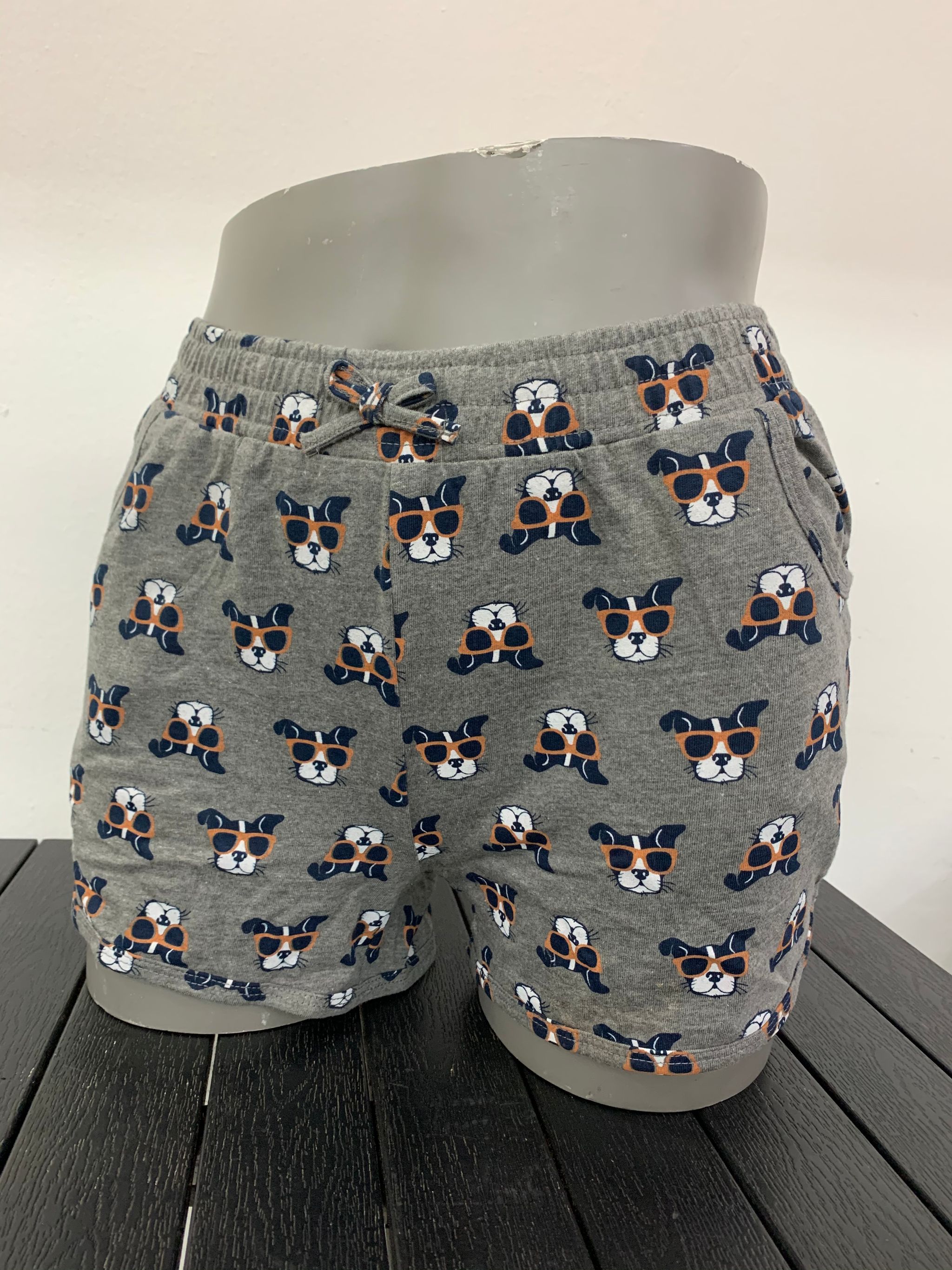 Ladies Printed Knit Shorts Dog _0