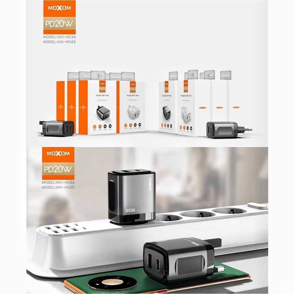 MOXOM MX-HC65 PD LITE 20W DUAL-PORTS HOME CHARGER_0