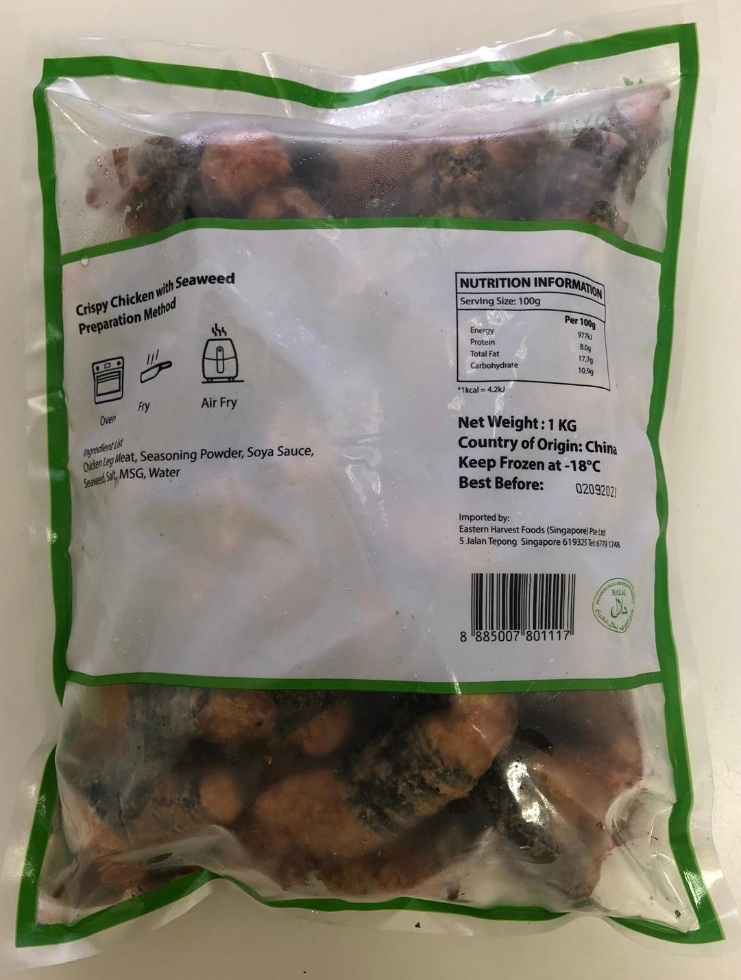 🐔海苔鸡 Frozen Crispy Seaweed Chicken -$12.80/1包/1kg_1