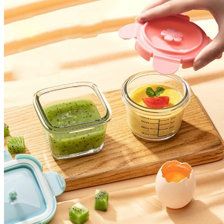 EARISE Kotak Tempat Makan Kaca Baby Glass Food Container Kedap Udara Makanan Bayi_3