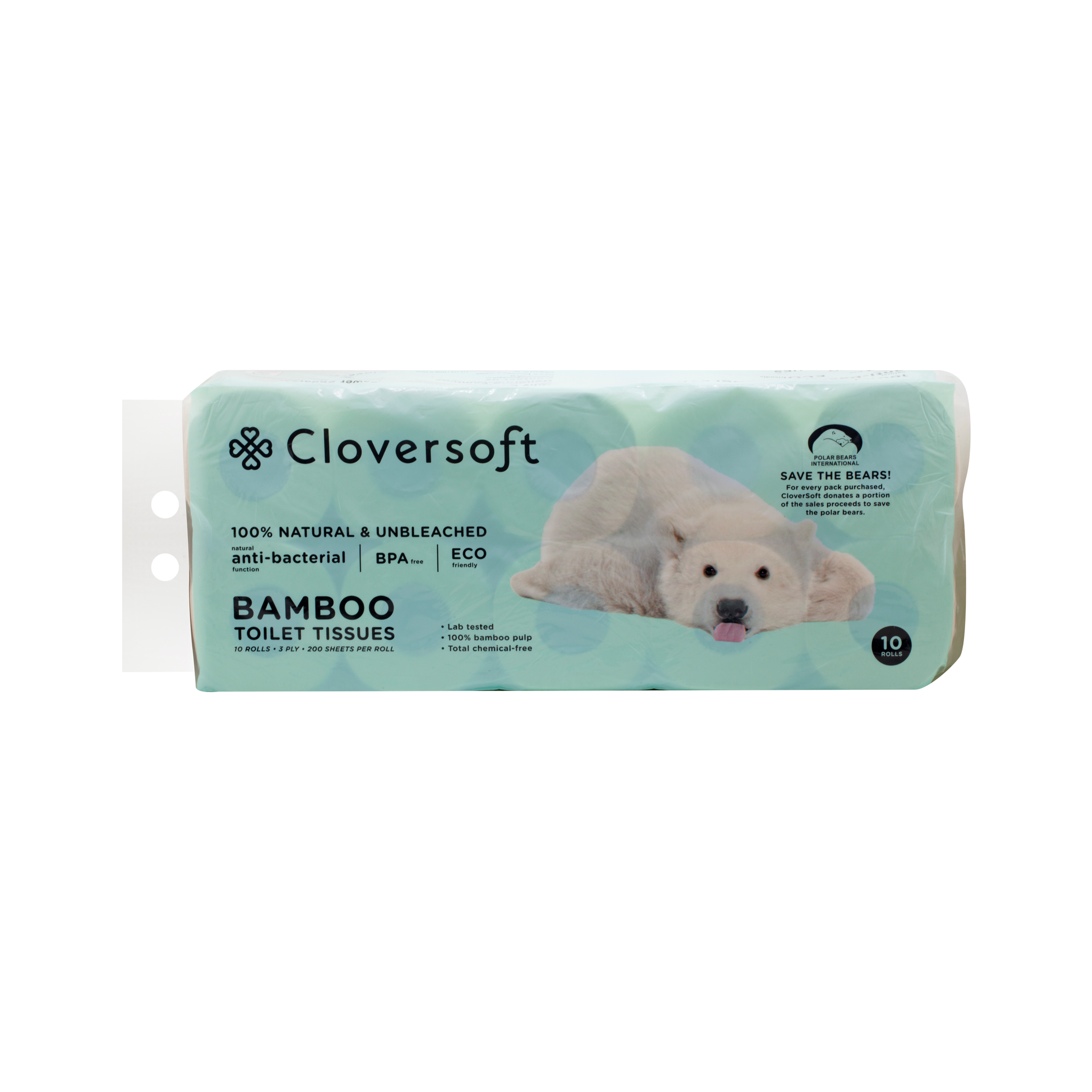 CloverSoft Unbleached Bamboo Toilet Tissues 3 Ply (10 x 10 Rolls)_0