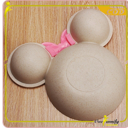 Piring Makan Anak Karakter Miki Set Sendok Garpu / Mangkok Makan Wheat Straw / Tempat Makan Anak Set / Mangkuk_3