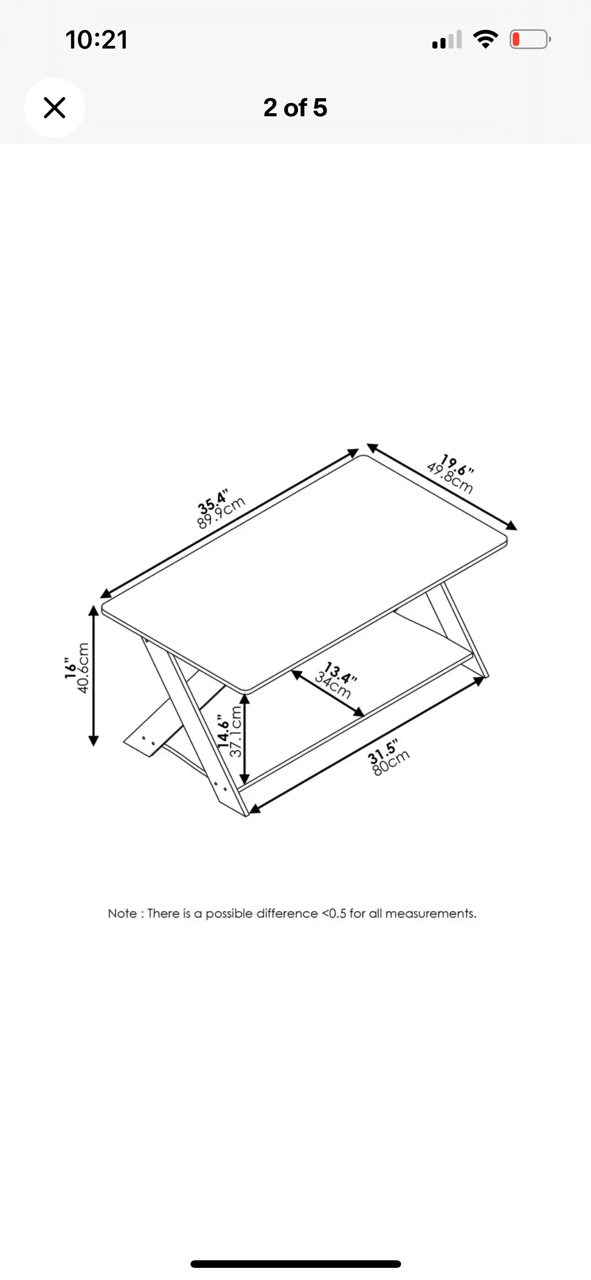 Wood Coffee Table Modern Criss-Crossed With Open Storage Shelf For Living Room_2