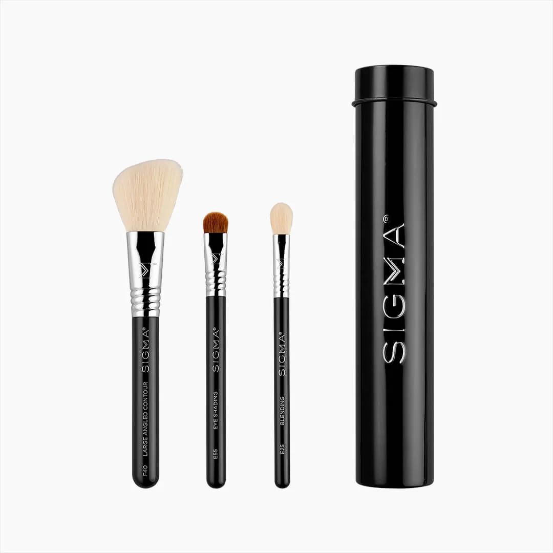 Sigma Beauty Essential Trio Brush Set - Black_0
