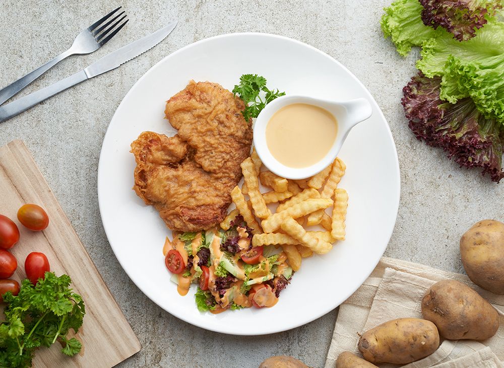 咸蛋奶油酥炸 Salted Egg Cream Sauce with Chicken / Pork Chop_0