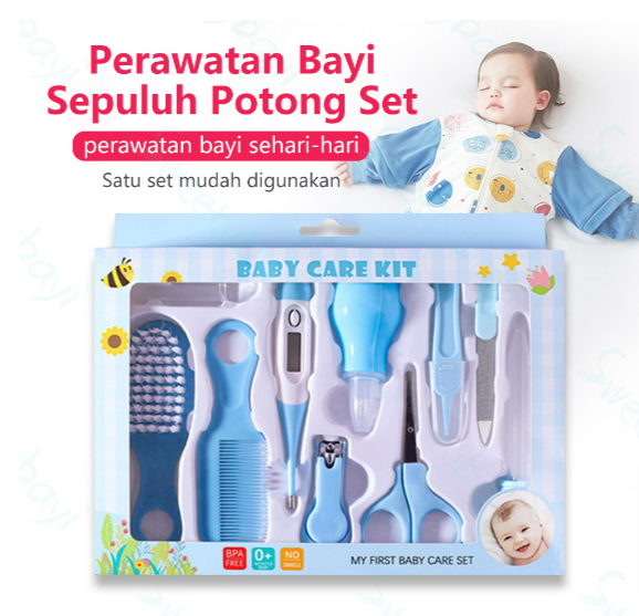 Baby care set10in1 Gunting kuku sisir bayi set Alat perlengkapan bayi Baby nail set_1