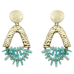 Trendy Hammered Drop Stainless Steel Earrings