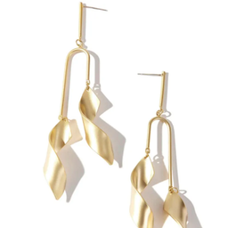 Chic Curved Drop Stainless Steel Earrings