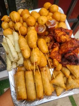 Small chops tray with fried yam 