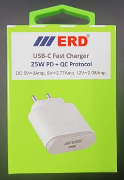 ERD TC-48 3Amp. 25W PD+QC Protocol Type-C USB Fast Charger