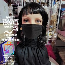 Branded Earring With Lanyard Mask Holder (MTO-Handmade)