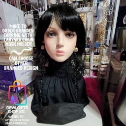 Branded Earring With Lanyard Mask Holder (MTO-Handmade)