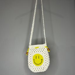 Smiley Drawstring Crossbody Bag