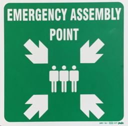 Sign-emergency assembly point