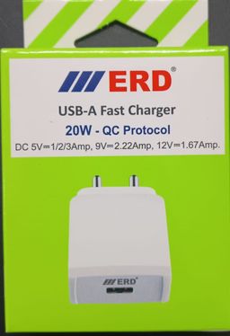 ERD TC-45 3Amp. 20W QC Protocol Mobile Charger USB Dock White