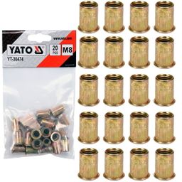 YATO THREADED STEEL RIVET NUTS M8, 20PCS