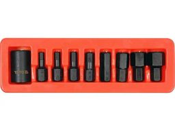 YATO 9PCS 1/2IN DR IMPACT HEX BIT & HOLDER SET