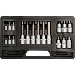 YATO BIT SOCKET SET, 18PC: HEX H3-12MM
