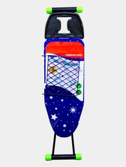 Kiyimlarni dazmollash uchun polli dazmol taxtasi, rozetka va temir stend bilan