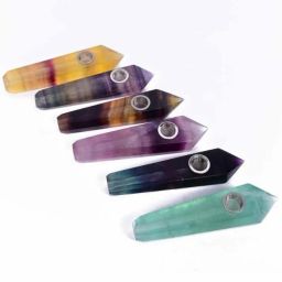 Gemstone Crystal point wand smoking pipes