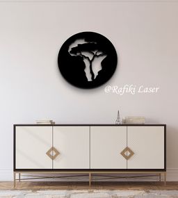 African Tree Metal Wall Art Decor