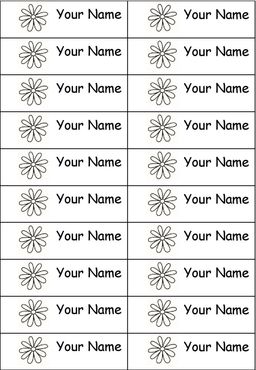 Small Rectangular Sticky Name Labels (Wrap Around) -  With image