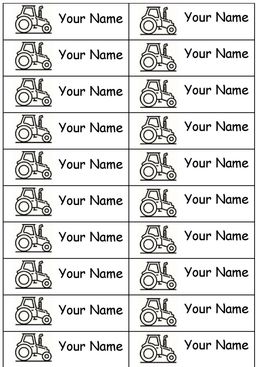 Small Rectangular Sticky Name Labels (Wrap Around) -  With image