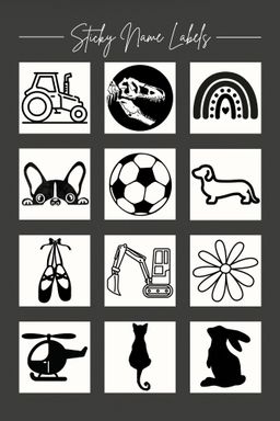 Small Rectangular Sticky Name Labels (Wrap Around) -  With image