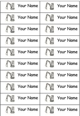 Small Rectangular Sticky Name Labels (Wrap Around) -  With image