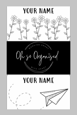 Large Rectangular Sticky Name Labels - With image