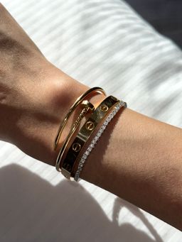 (PO) MINI TENNIS BRACELET- WHITE GOLD 